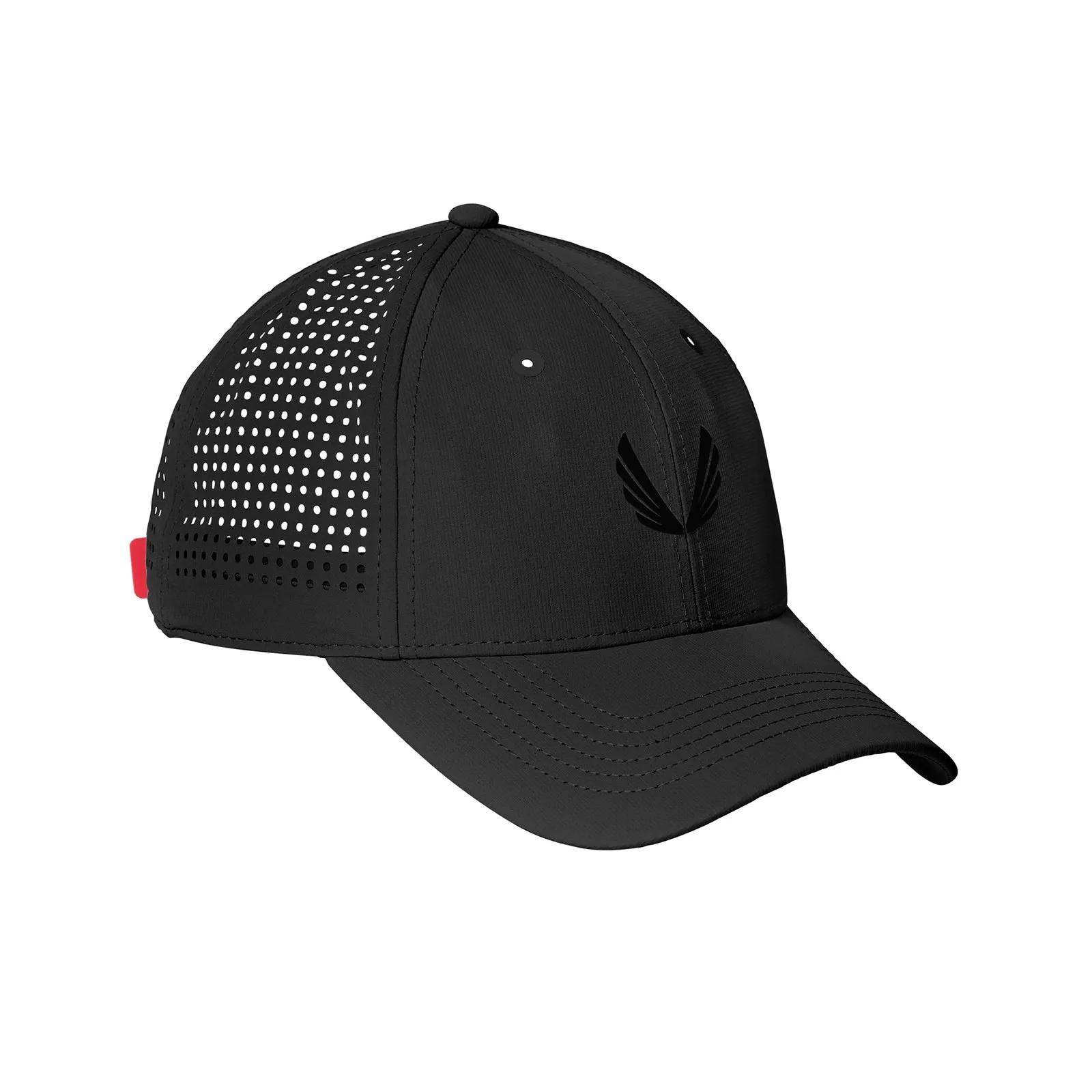 0818. Performance Sport Cap -  Black/Black "Wings"