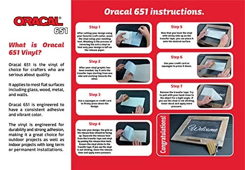 (10) 12" x 12" Sheets - Oracal 651 Matte White Adhesive Craft Vinyl for Cricut, Silhouette, Cameo, Craft Cutters, Printers, and Decals - Matte Finish