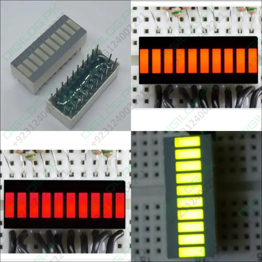 10 Segment Dual Led Light Display Module Bar Graph Ultra Bright Red Yellow Orange Colors Multi-color