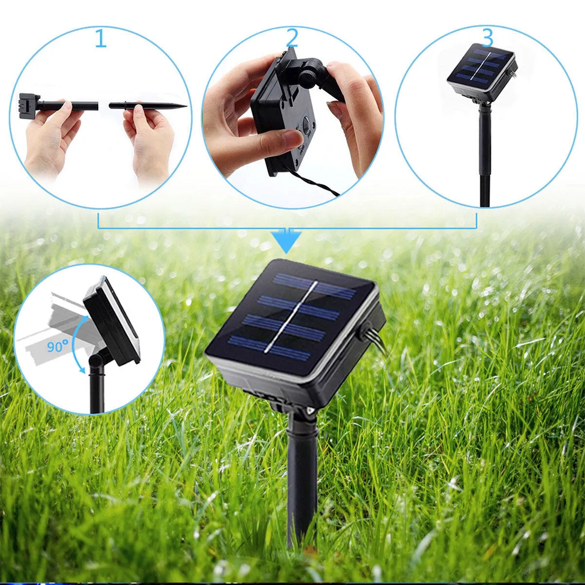 100/200/300 LED Solar String Fairy Lights Copper Wire Outdoor Garden Waterproof