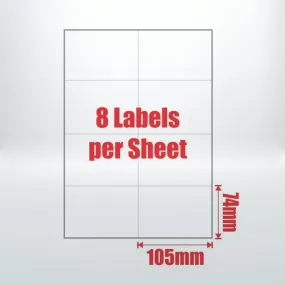 100pcs 8UP A4 Peel & Paste Office Mailing Address Sticker Labels Self Adhesive