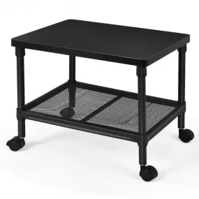 2-Tier Rolling Under-Desk  with Storage Shelf