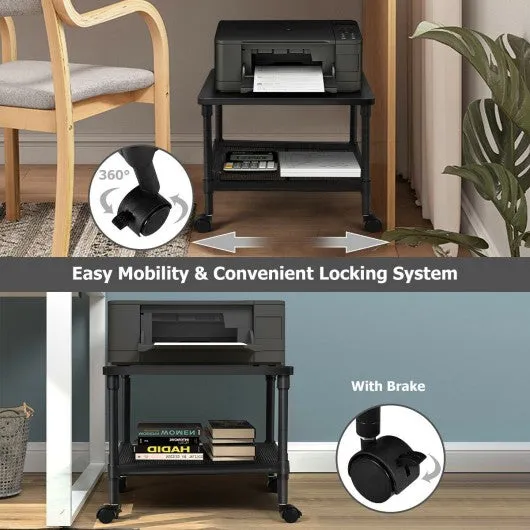 2-Tier Rolling Under-Desk  with Storage Shelf