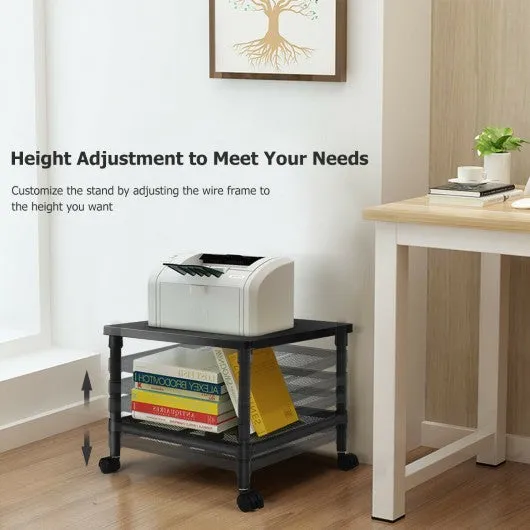 2-Tier Rolling Under-Desk  with Storage Shelf