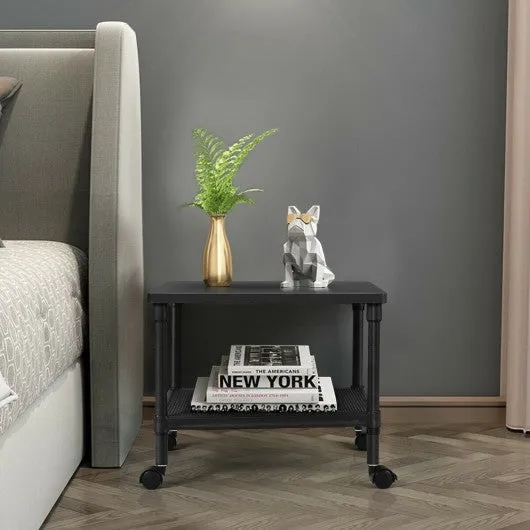 2-Tier Rolling Under-Desk  with Storage Shelf