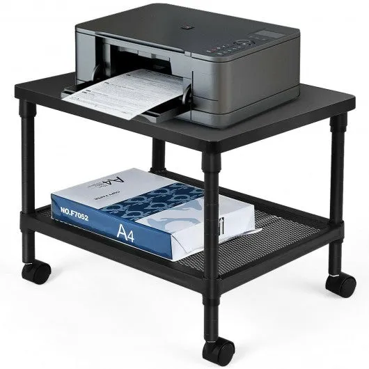2-Tier Rolling Under-Desk  with Storage Shelf
