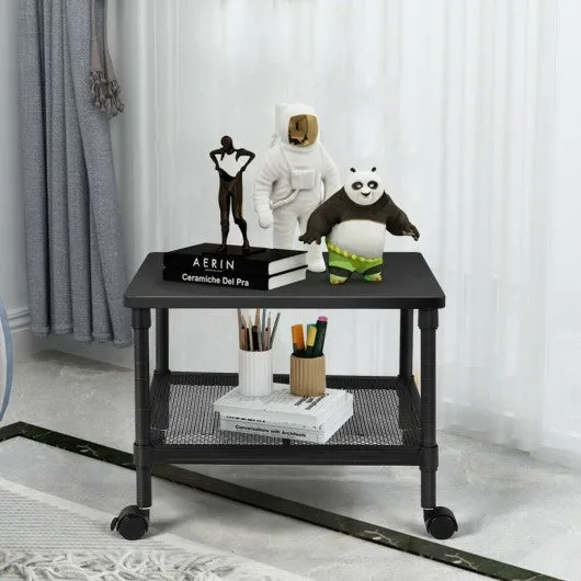 2-Tier Rolling Under-Desk  with Storage Shelf