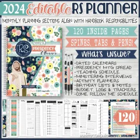 2024 RELIEF SOCIETY Presidency Planner {EDITABLE} PRINTABLE