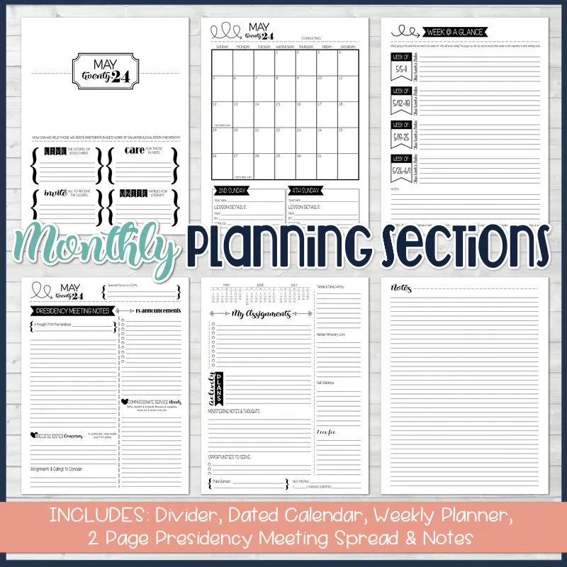 2024 RELIEF SOCIETY Presidency Planner {EDITABLE} PRINTABLE