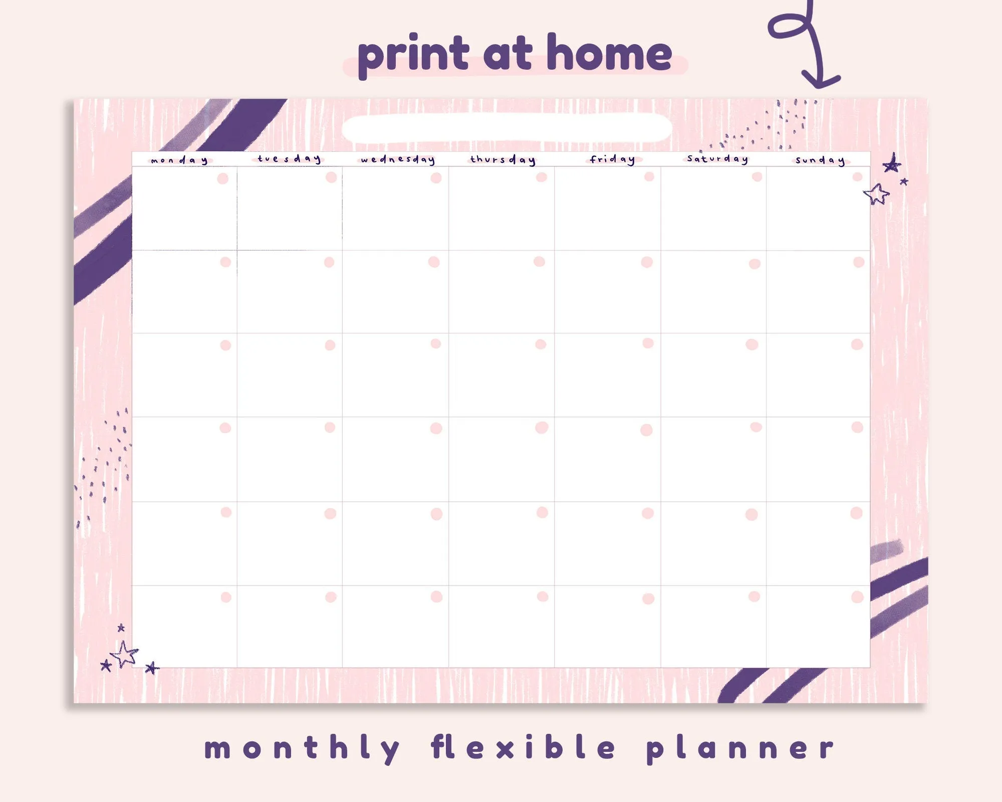 2025 Monthly Printable Wall Calendar & Planner | Flexible Pastel Pink & Navy Digital Download for Home or Office Organisation