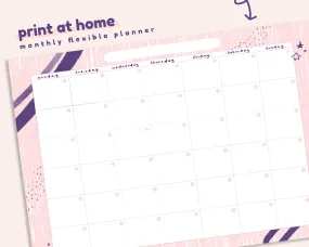 2025 Monthly Printable Wall Calendar & Planner | Flexible Pastel Pink & Navy Digital Download for Home or Office Organisation