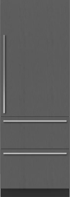 30" Designer Over-and-Under Refrigerator/Freezer with Ice Maker and Internal Dispenser - Panel Ready