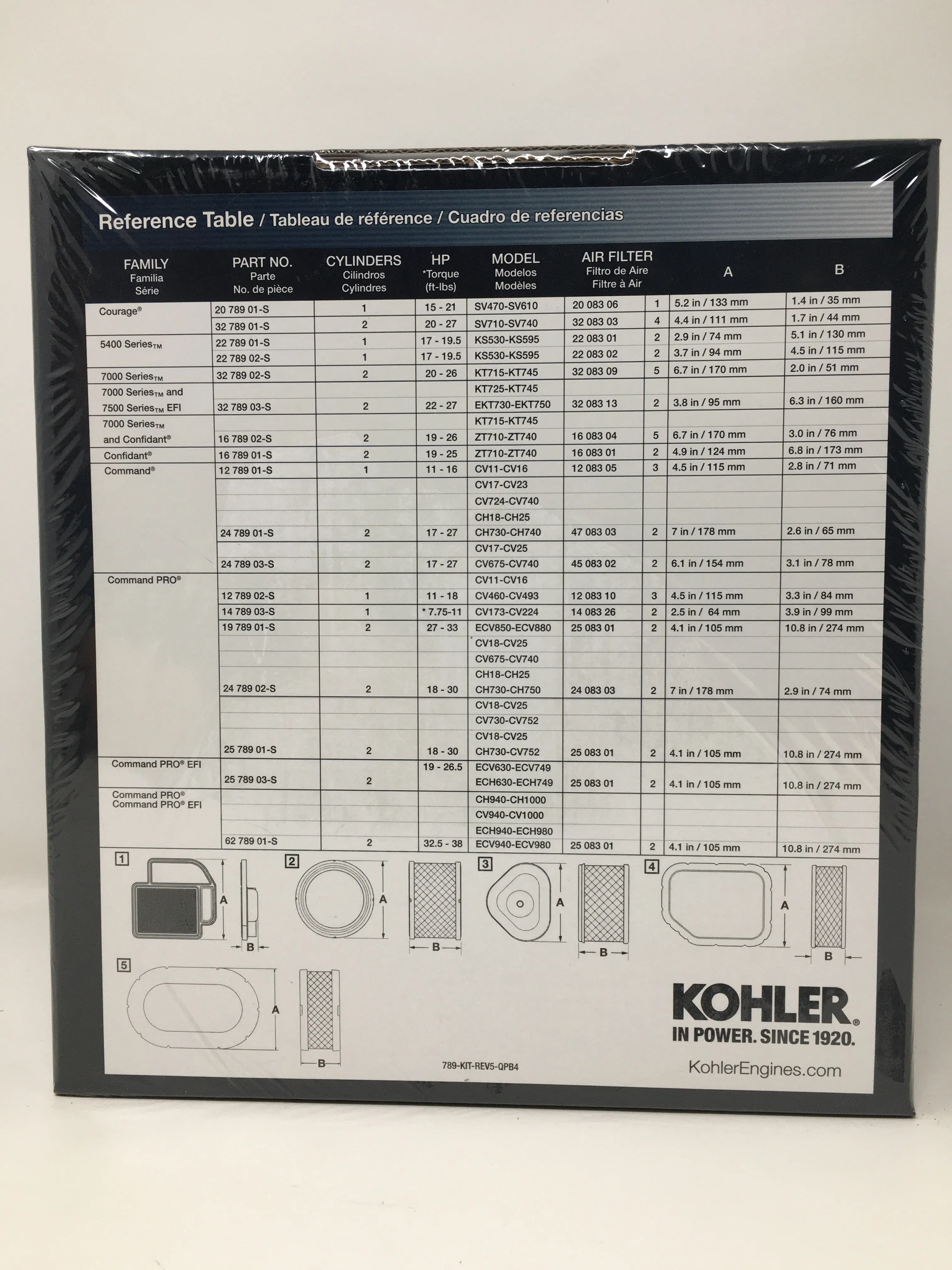 32 789 02-S Kohler Maintenance Kit 7000 Series Maintenance Kit