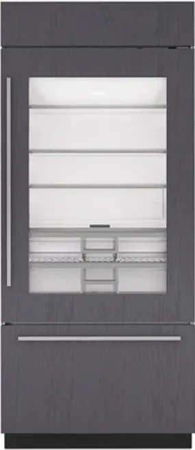 36" Classic Over-and-Under Refrigerator/Freezer with Glass Door - Panel Ready