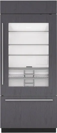 36" Classic Over-and-Under Refrigerator/Freezer with Glass Door - Panel Ready