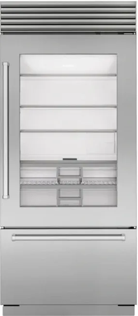 36" Classic Over-and-Under Refrigerator/Freezer with Glass Door