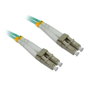 4Xem 9M Aqua Multimode Lc To Lc 50/125 Duplex Fiber Optic Patch Cable