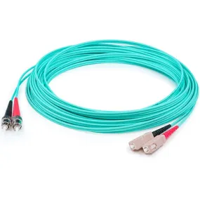 AddOn 20m SC (Male) to ST (Male) Aqua OM3 Duplex Fiber OFNR (Riser-Rated) Patch Cable ADD-ST-SC-20M5OM3