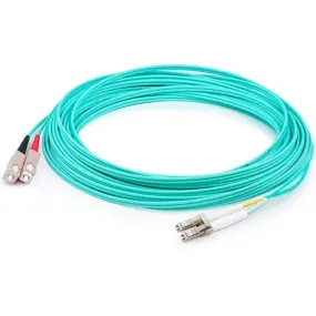 AddOn 40m LC (Male) to SC (Male) Aqua OM3 Duplex Fiber OFNR (Riser-Rated) Patch Cable ADD-SC-LC-40M5OM3