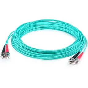 AddOn 9m ST (Male) to ST (Male) Aqua OM3 Duplex Fiber OFNR (Riser-Rated) Patch Cable ADD-ST-ST-9M5OM3