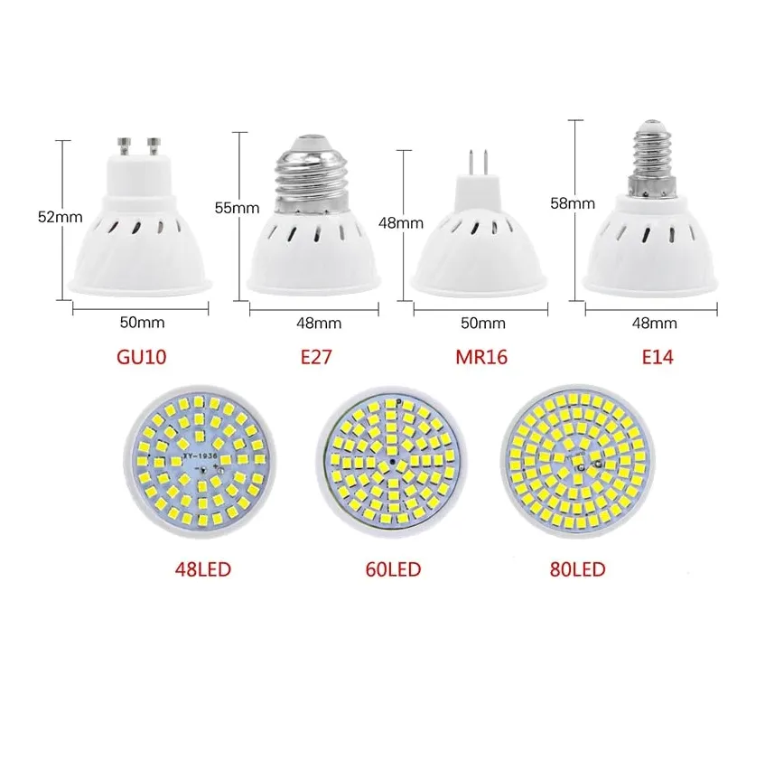 Ampoule E27 Led Encastrable (48,60,80 leds)