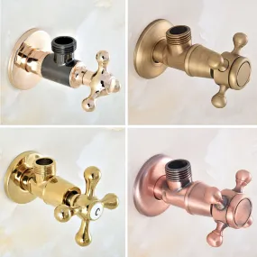 Antique Brass Chrome Gold Black Brass Bathroom Angle Stop Valve