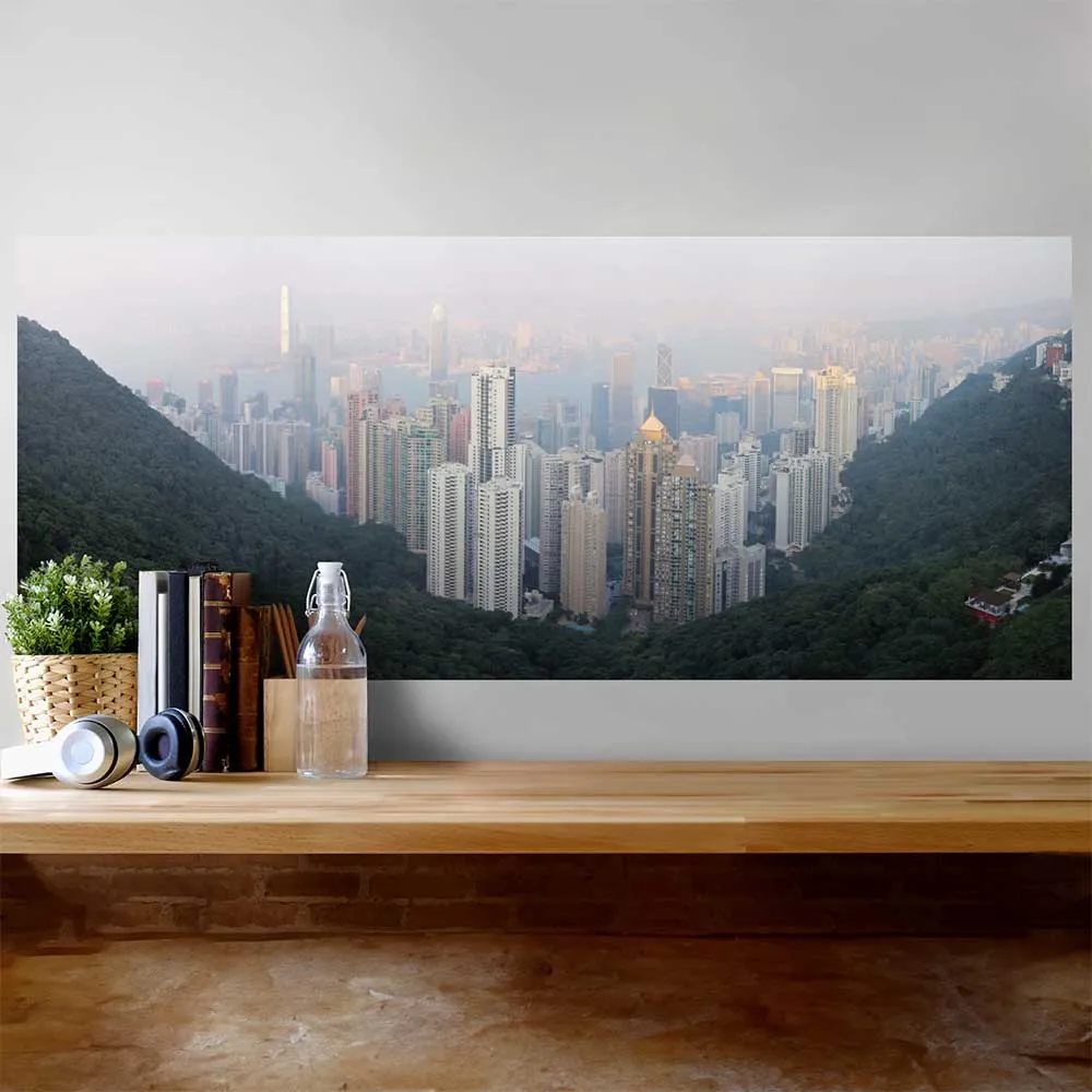Arena "The Peak of Hong Kong" Panoramic Wall Decal  (6 Sizes Available)