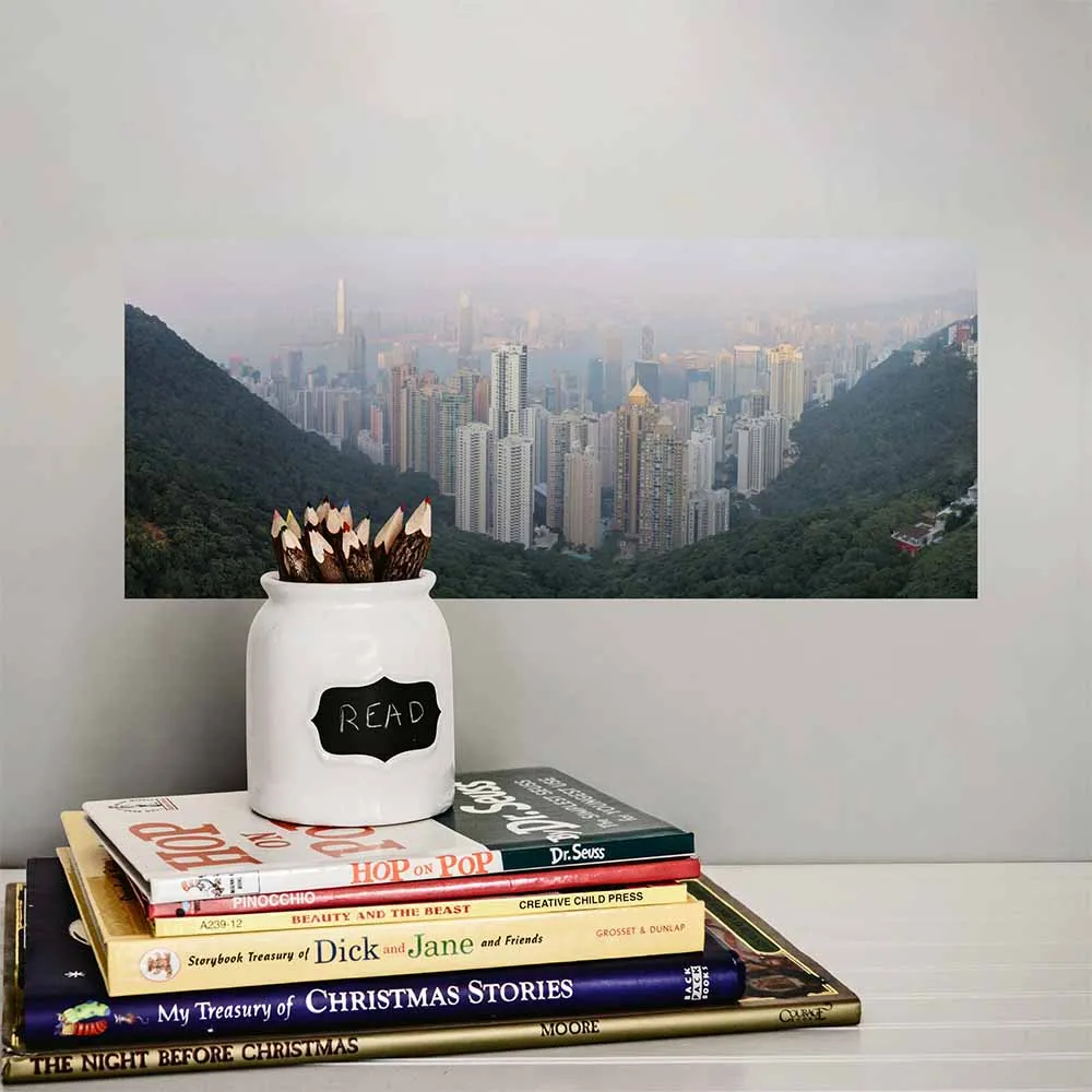 Arena "The Peak of Hong Kong" Panoramic Wall Decal  (6 Sizes Available)