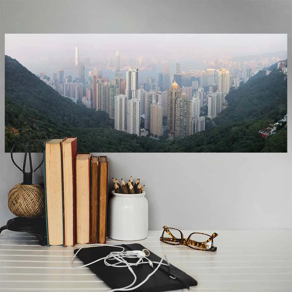 Arena "The Peak of Hong Kong" Panoramic Wall Decal  (6 Sizes Available)
