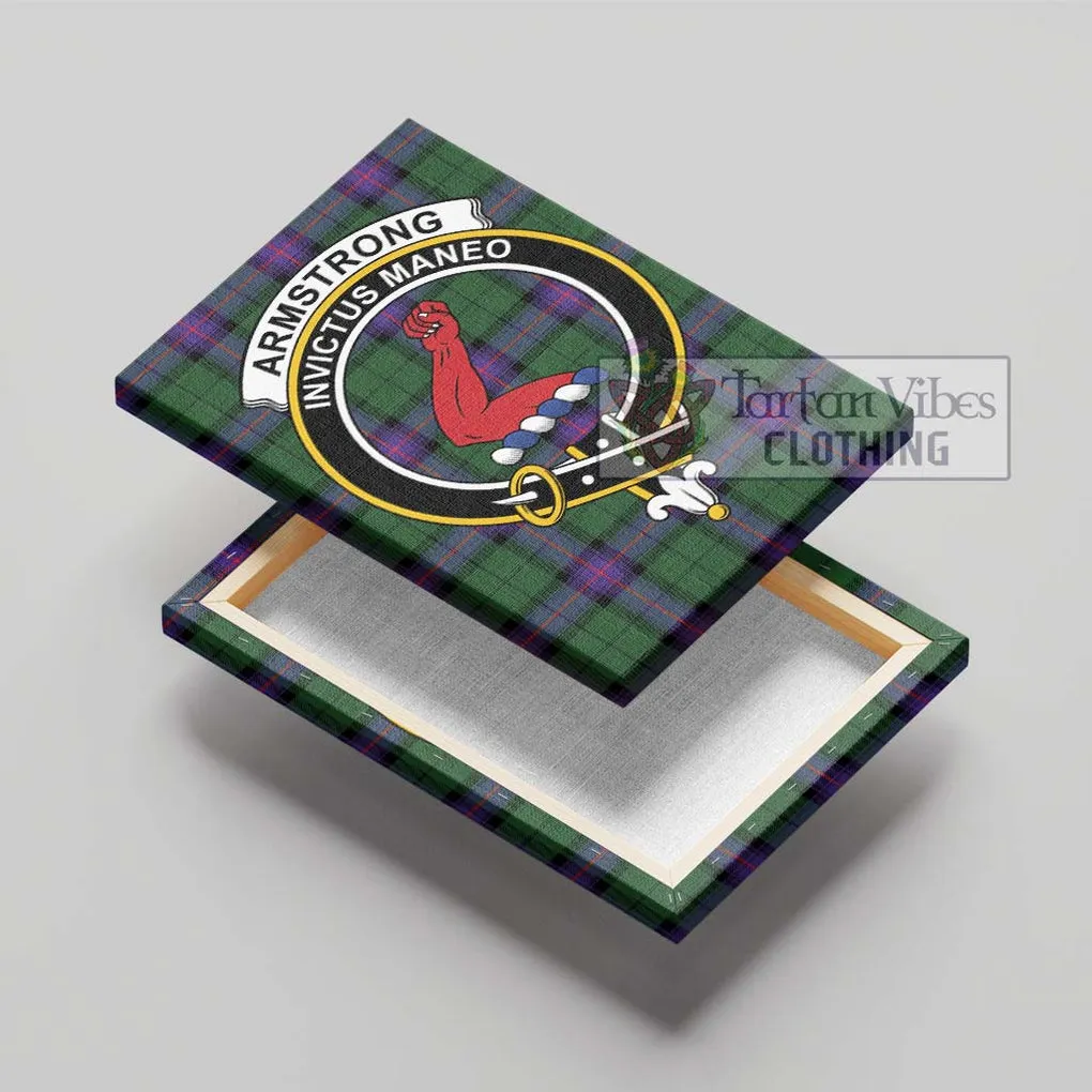 Armstrong Modern Tartan Canvas Print Wall Art with Family Crest