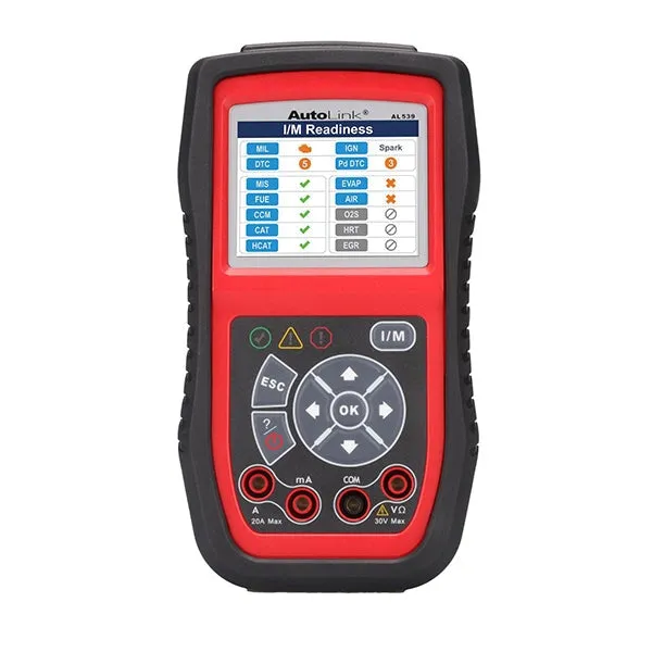 Autel - AutoLink - AL539 - Diagnostic Tool - One-Click I/M Readiness Key - 10 Modes of OBD II Test - Built-in Speaker