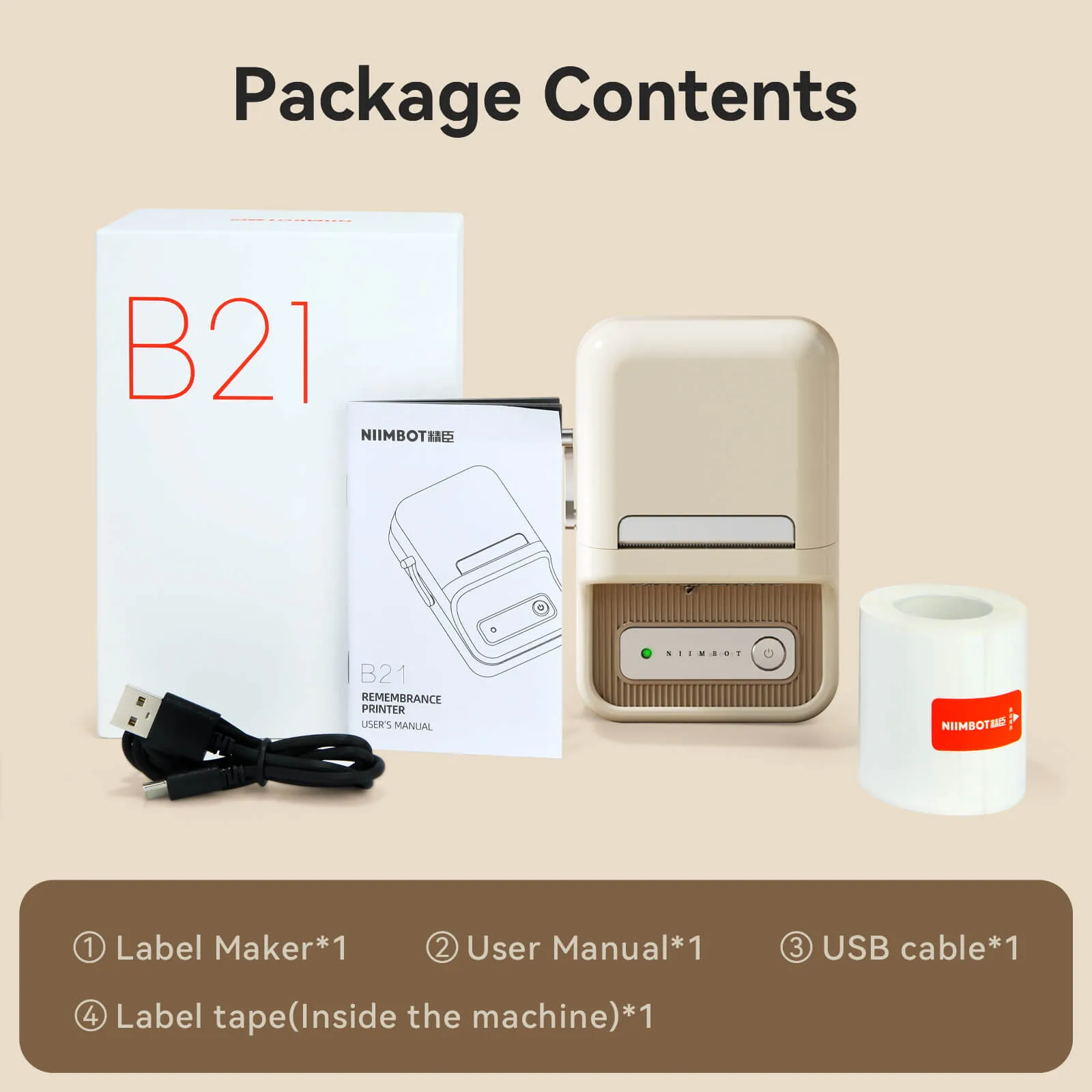 B21 Label Maker Machine with Tape - Efficient Labeling Solution