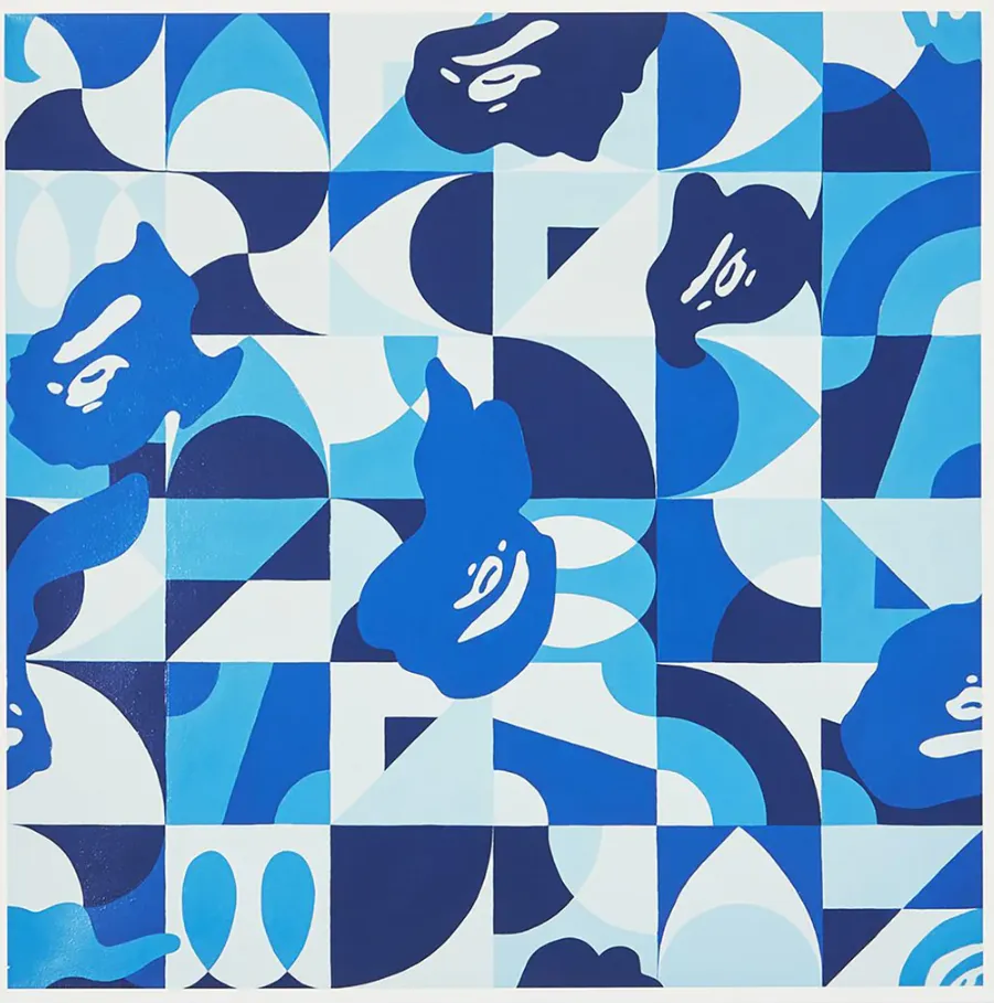 Bape x Ilizarbe Abc Camo Blue UltraGiclée Print by Alvaro Ilizarbe