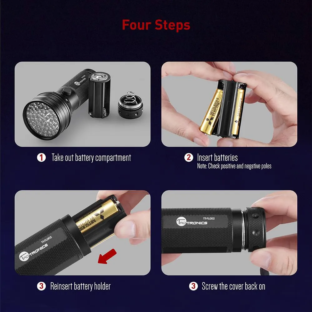 Black Light, 51 LEDs UV Blacklight Flashlights Detector
