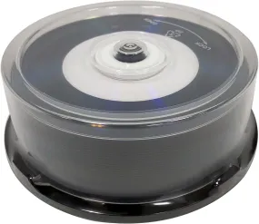 Blank CD - Professional Grade Vinyl CD-R with White Inkjet Printable Center and Black Recording Surface - 25 Pack