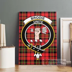 Brodie Modern Tartan Canvas Print Wall Art with Family Crest