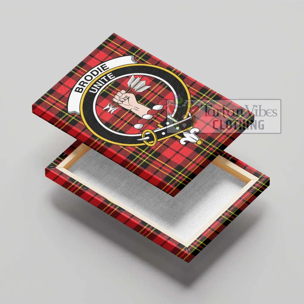 Brodie Modern Tartan Canvas Print Wall Art with Family Crest