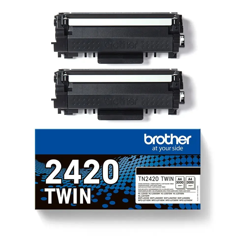 Brother Black Toner Cartridge Twin Pack 2 x 3k pages (Pack 2) - TN2420