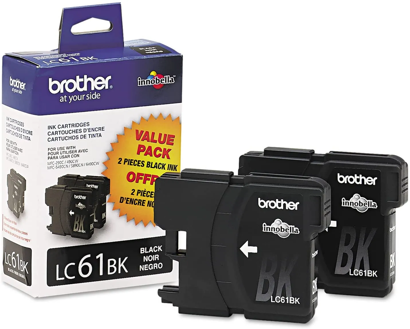 Brother Innobella Standard-Yield 2-Pack Black Ink Cartridges, 450 Pages - LC612PKS