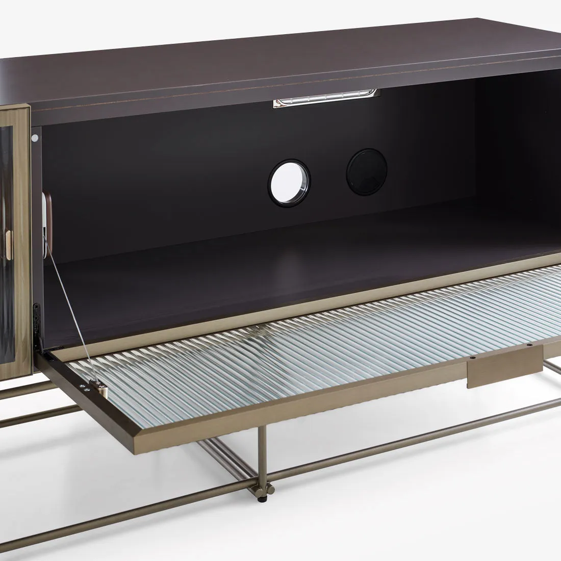 Canaletto Display Cabinet Chest With 2 Flap Doors Clear Glass Front K 5