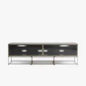 Canaletto Display Cabinet Chest With 2 Flap Doors Clear Glass Front K 5