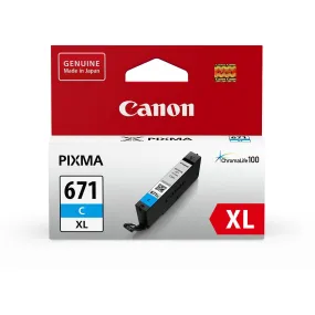 Canon Pixma CLI671XL High Capacity Printer Ink Cartridge (Cyan)