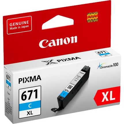Canon Pixma CLI671XL High Capacity Printer Ink Cartridge (Cyan)
