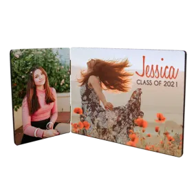CHROMALUXE HINGED HARDBOARD DOUBLE PHOTO PANEL - 5" X 10.5"