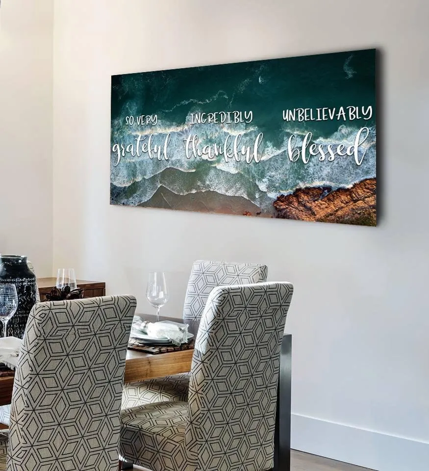 Cliffs Thankful, Grateful & Blessed Wall Art - Christian Canvas Wall Art