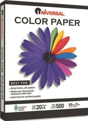 Colored Paper 20 Lb. 8-1/2 Inch  X 11 Inch  Canary 500 Sheets Per Ream