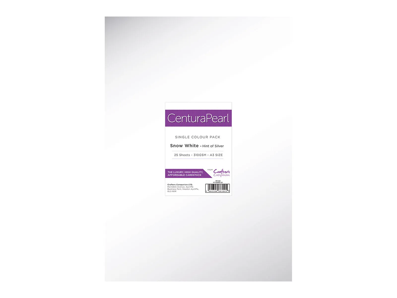 Crafter's Companion Centura Pearl Snow White Silver A3 Printable Card Pack - 25 Sheets