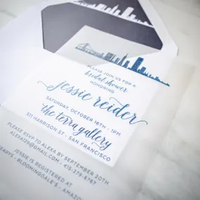 Custom Designed Vellum Bridal Shower Invitations