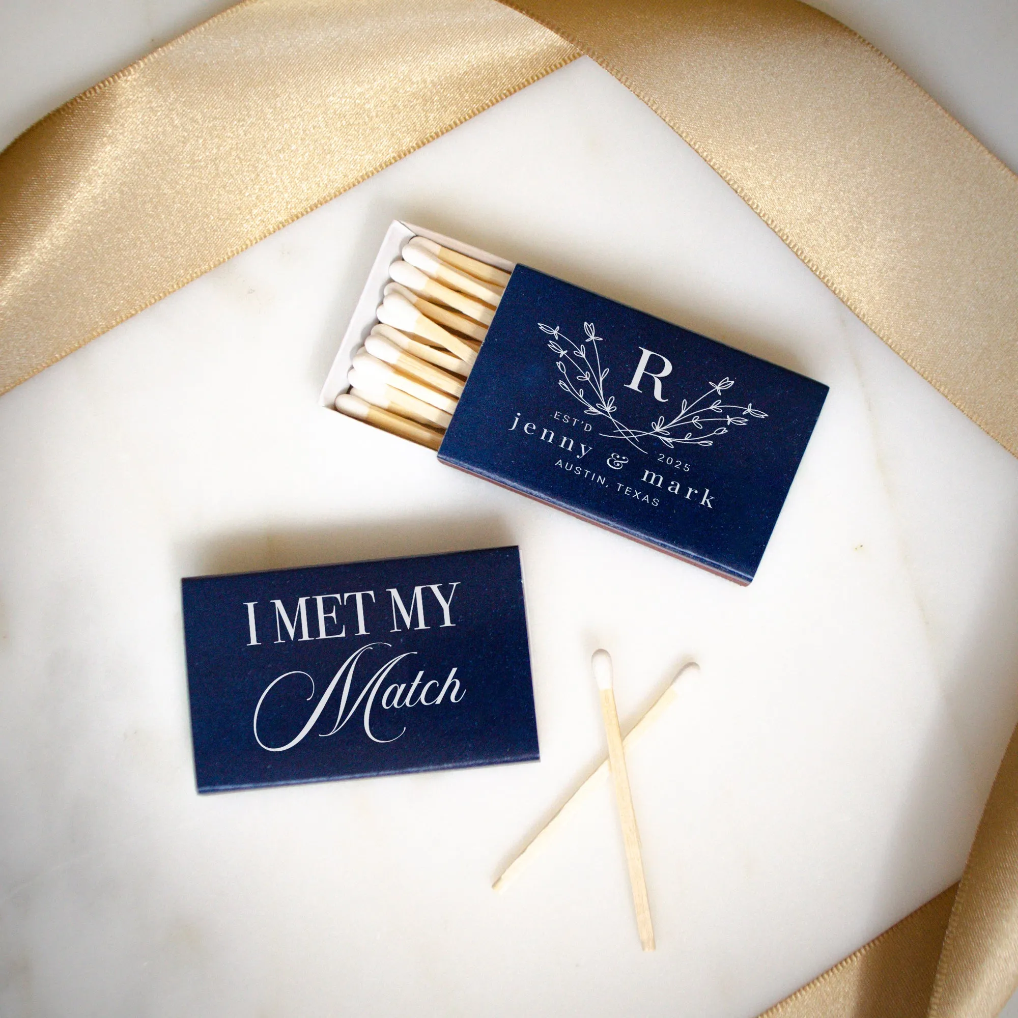 Custom I Met My Match Wedding Matchboxes