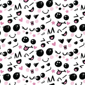 Cutie Patootie Emoji 12" Pattern Heat Transfer Vinyl / Siser Easy Patterns / Printed HTV